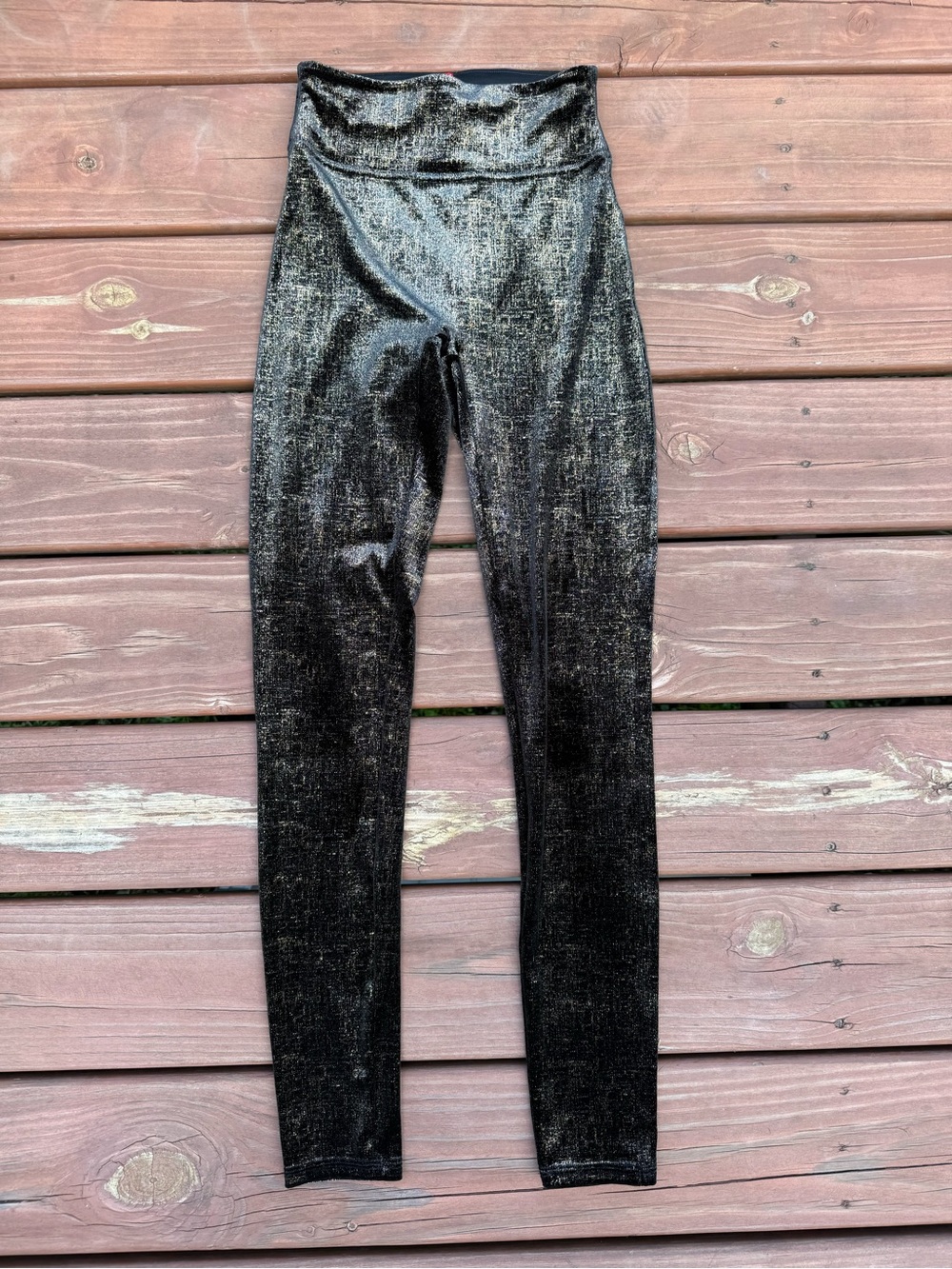 SPANX Black Velvet High-Waist Leggings